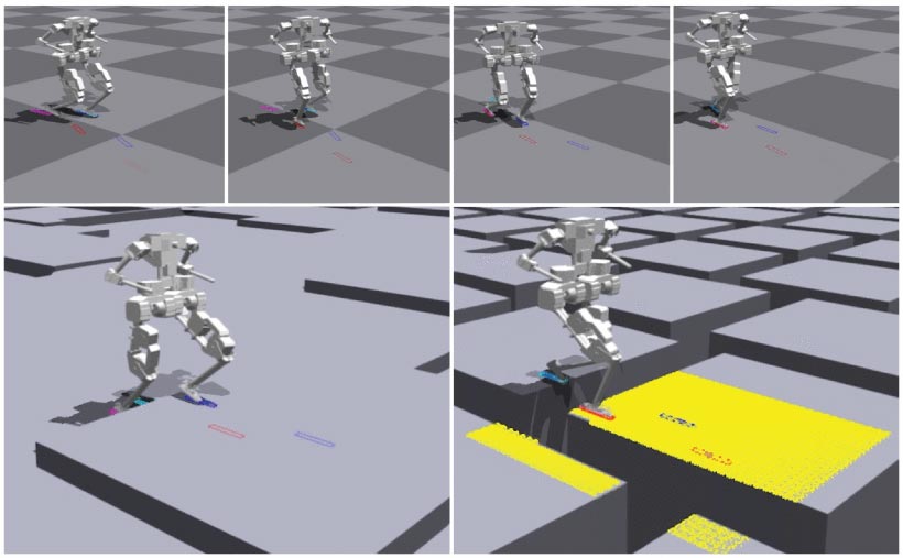 Рис 1. Предлагаемый обучаемый контроллер обеспечивает стабильное передвижение по сложной местности.