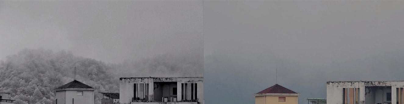 Слева снимок SWIR-камерой, справа — обычной камерой изображение VISHEEN