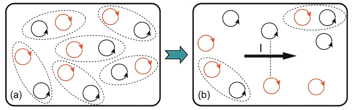 Механизм перехода БКТ в сверхпроводящей пленке. Источник: L. Benfatto, «The Berezinskii-Kosterlitz-Thouless Transition and its Application to Superconducting Systems», Sapienza University of Rome